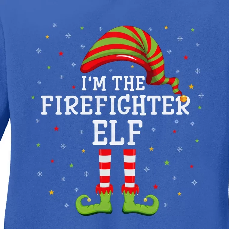 Firefighter Xmas Group Matching I'm The Firefighter Gift Ladies Long Sleeve Shirt