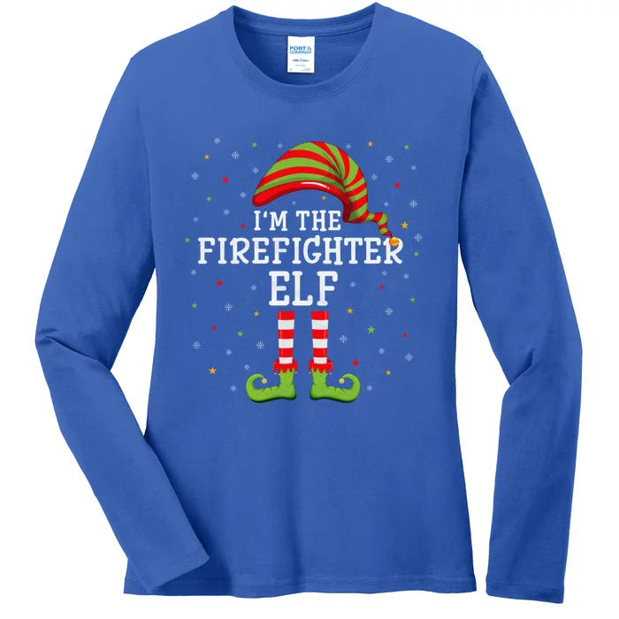 Firefighter Xmas Group Matching I'm The Firefighter Gift Ladies Long Sleeve Shirt