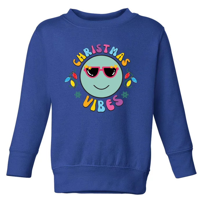 Festive Xmas Holiday Spirit Christmas Vibes Gift Toddler Sweatshirt