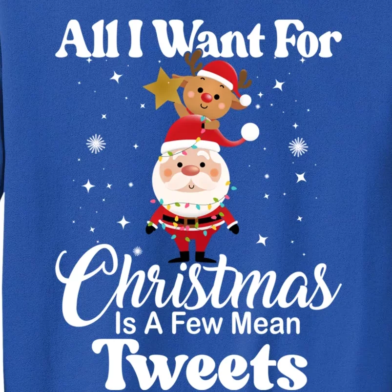 Funny Xmas Humor All I Want Christmas Is A Few Mean Tweets Gift Sweatshirt