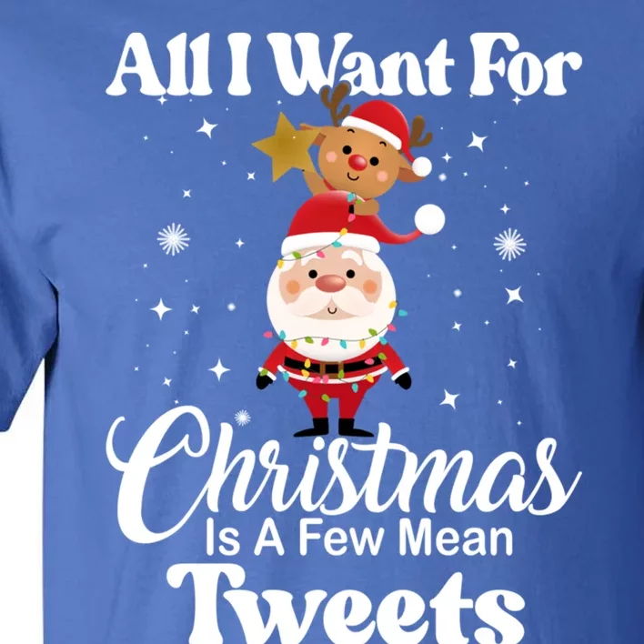 Funny Xmas Humor All I Want Christmas Is A Few Mean Tweets Gift Tall T-Shirt