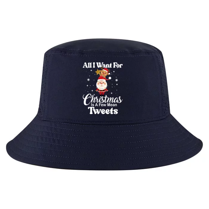 Funny Xmas Humor All I Want Christmas Is A Few Mean Tweets Gift Cool Comfort Performance Bucket Hat