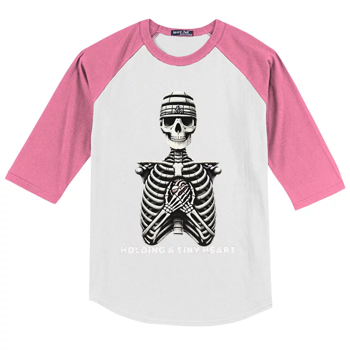 Funny Xray Halloween Costume Rib Cage Skeleton Dog Heart Kids Colorblock Raglan Jersey