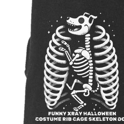 Funny Xray Halloween Costume Rib Cage Skeleton Dog Doggie 3-End Fleece Hoodie