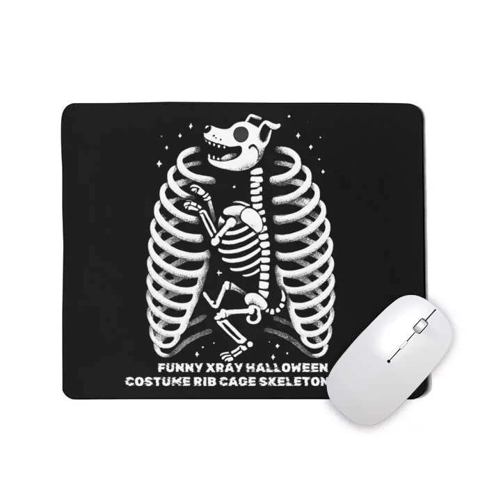 Funny Xray Halloween Costume Rib Cage Skeleton Dog Mousepad