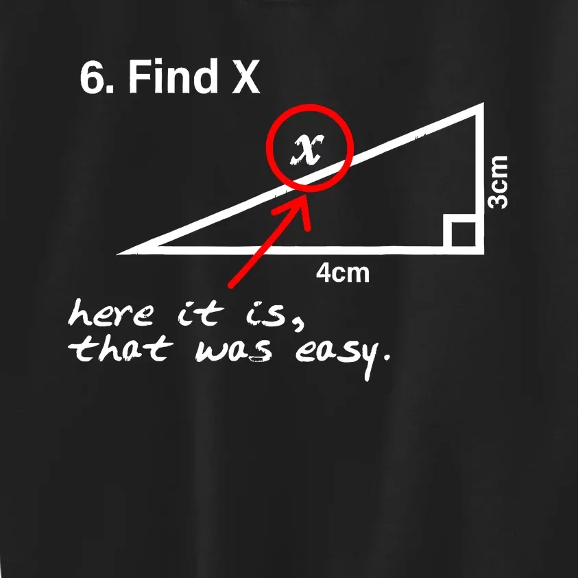 Find X Here It Is That Was Easy Funny Math Lover Kids Sweatshirt