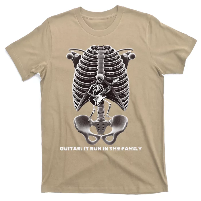 Funny Xray Halloween Costume Rib Cage Skeleton Dog Guitar T-Shirt