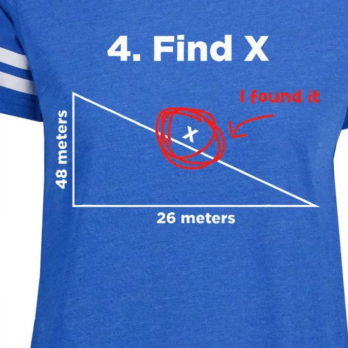 Find X I Found It Funny Math Pun Funny Find X Enza Ladies Jersey Football T-Shirt