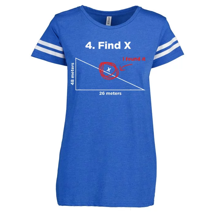 Find X I Found It Funny Math Pun Funny Find X Enza Ladies Jersey Football T-Shirt