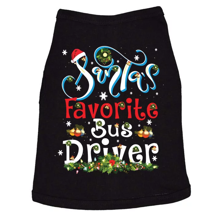 Funny Xmas Lighting Santas Favorite Bus Driver Christmas Doggie Tank