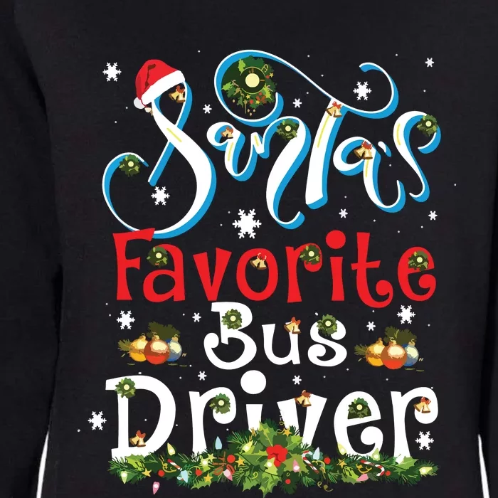 Funny Xmas Lighting Santas Favorite Bus Driver Christmas Womens California Wash Sweatshirt