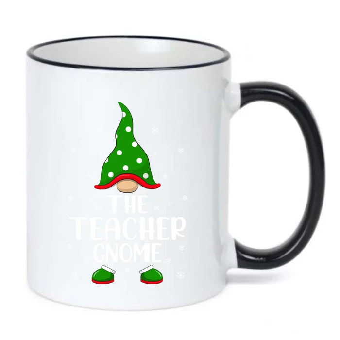 Funny Xmas Lighting Teacher Christmas The Teacher Gnome Gift Black Color Changing Mug