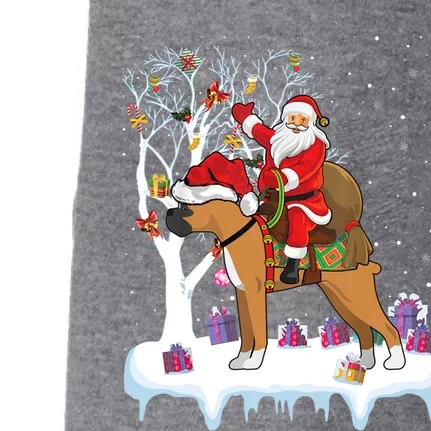 Funny Xmas Lighting Tree Santa Riding Boxer Dog Christmas Gift Doggie 3-End Fleece Hoodie