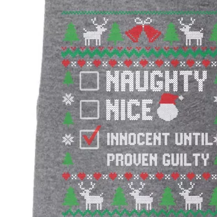 Funny Xmas List Nice Naughty Innocent Until Proven Guilty Gift Doggie 3-End Fleece Hoodie