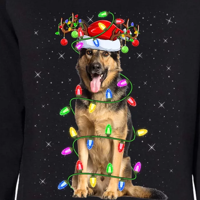 Funny Xmas Lighting Santa Ger Shepherd Dog Christmas Gift Womens California Wash Sweatshirt