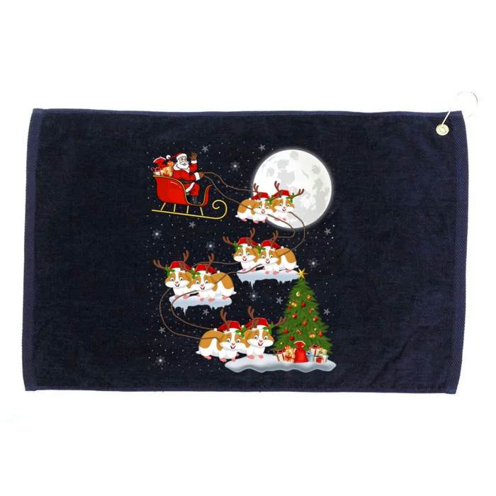 Funny Xmas Lighting Tree Santa Riding Hamster Christmas Gift Grommeted Golf Towel