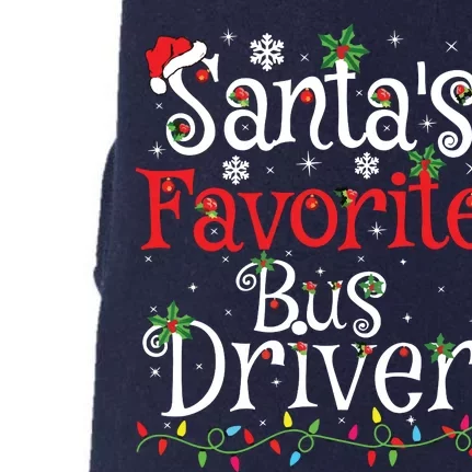 Funny Xmas Lighting Santas Favorite Bus Driver Christmas Doggie 3-End Fleece Hoodie