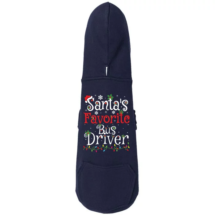 Funny Xmas Lighting Santas Favorite Bus Driver Christmas Doggie 3-End Fleece Hoodie