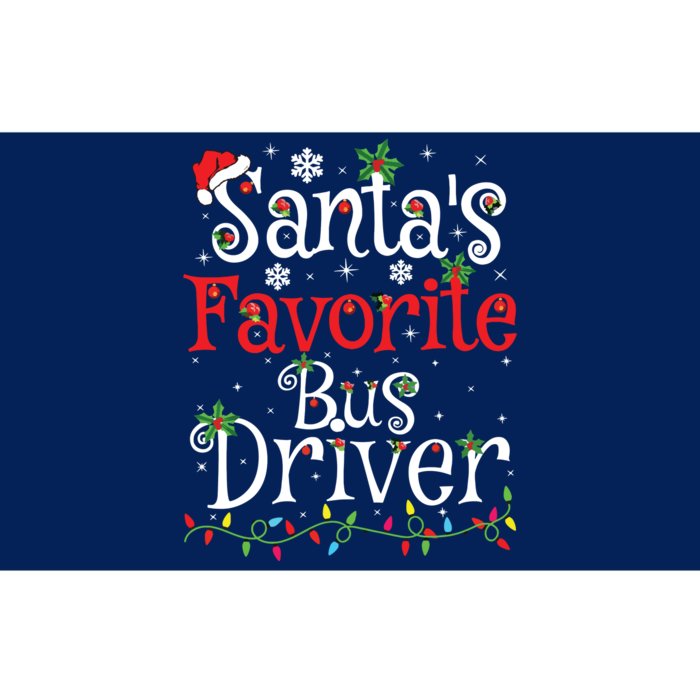 Funny Xmas Lighting Santas Favorite Bus Driver Christmas Bumper Sticker