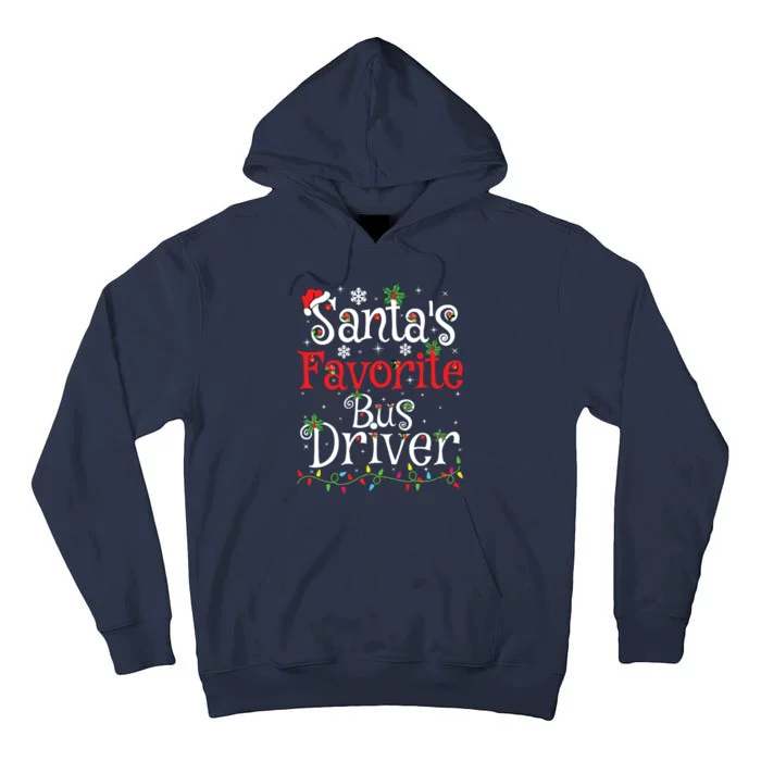 Funny Xmas Lighting Santas Favorite Bus Driver Christmas Tall Hoodie