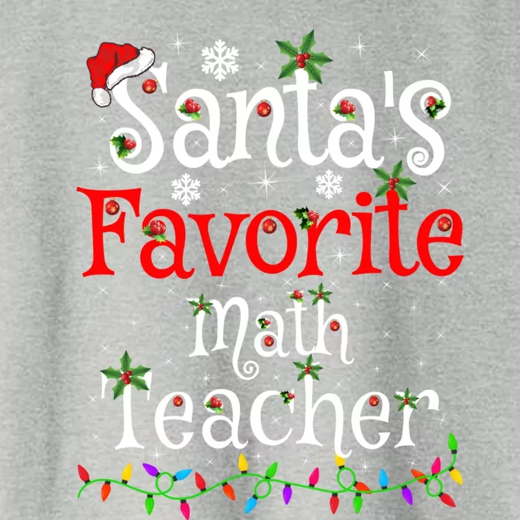 Funny Xmas Lighting SantaS Favorite Math Teacher Christmas Funny Gift Women's Crop Top Tee