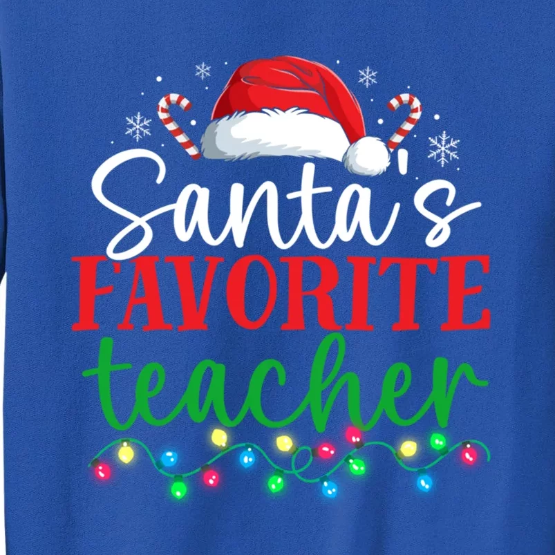 Funny Xmas Lighting SantaS Favorite Teacher Christmas Gift Tall Sweatshirt