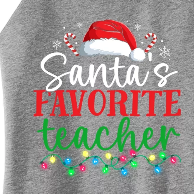 Funny Xmas Lighting SantaS Favorite Teacher Christmas Gift Women’s Perfect Tri Rocker Tank