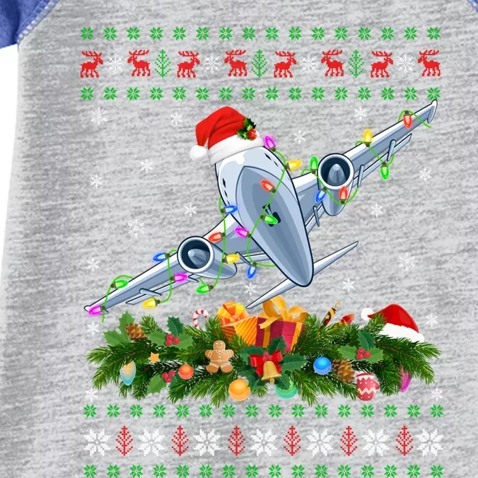 Funny Xmas Lighting Tree Santa Ugly Airplane Christmas Cute Gift Infant Baby Jersey Bodysuit