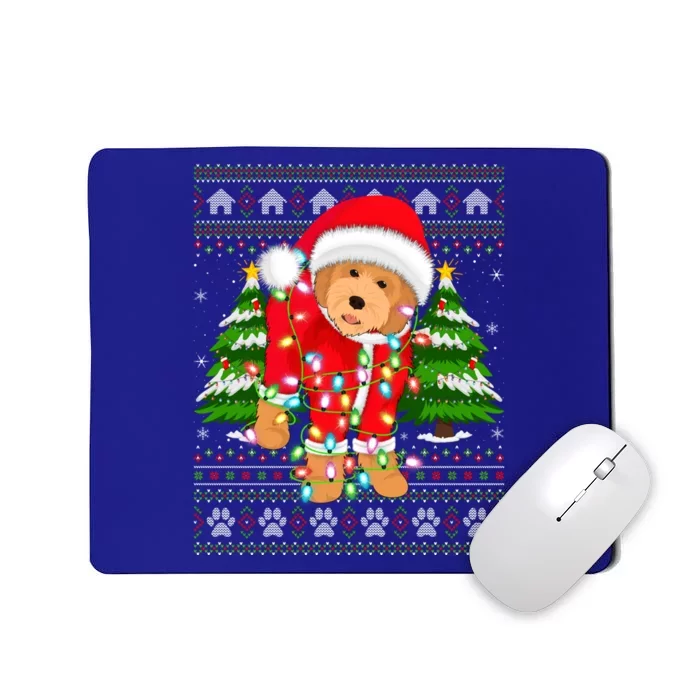 Funny Xmas Lighting Ugly Santa Goldendoodle Christmas Gift Mousepad