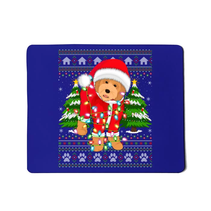 Funny Xmas Lighting Ugly Santa Goldendoodle Christmas Gift Mousepad