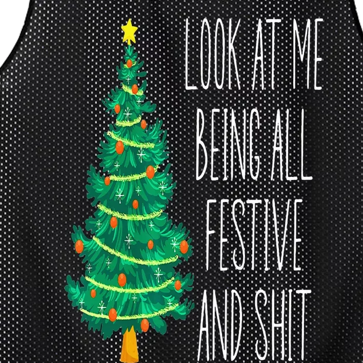 Funny Xmas Look At Me Being All Festive And Shit Mesh Reversible Basketball Jersey Tank