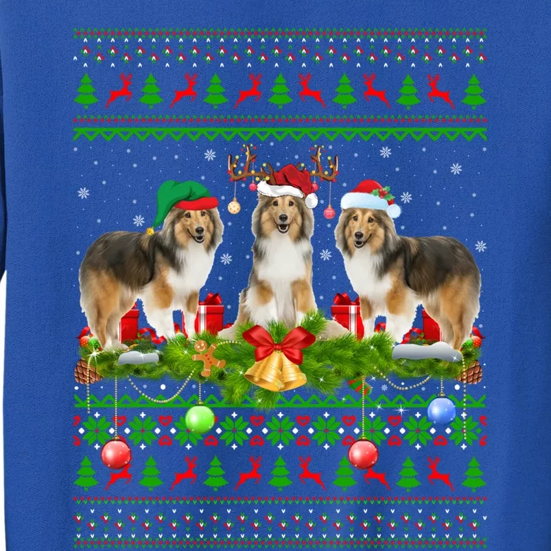 Funny Xmas Lighting Santa Ugly Shetland Sheepdog Christmas Meaningful Gift Sweatshirt