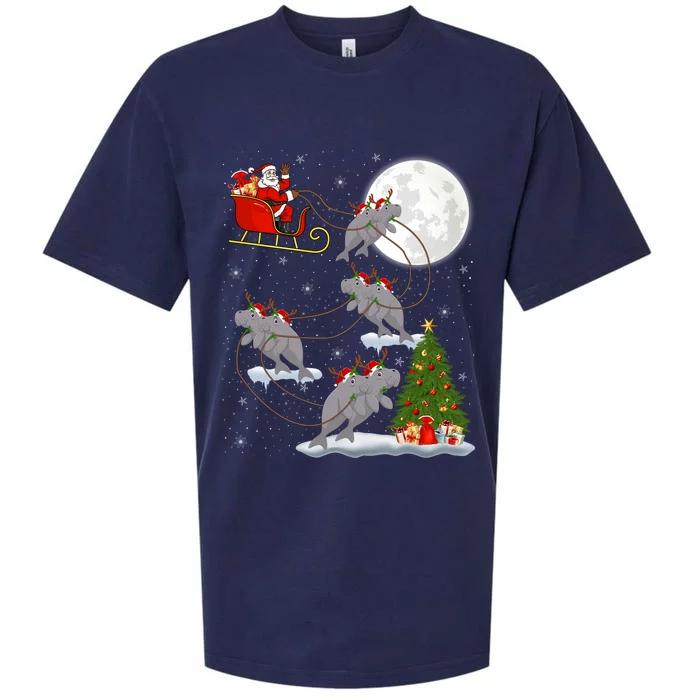 Funny Xmas Lighting Tree Santa Riding Atee Christmas Meaningful Gift Sueded Cloud Jersey T-Shirt