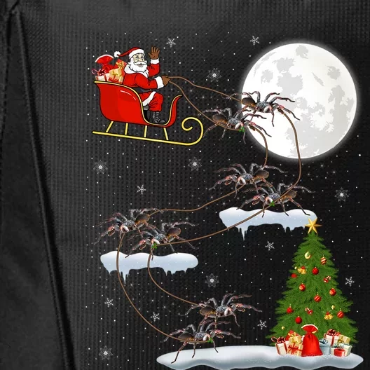 Funny Xmas Lighting Tree Santa Riding Tarantula Christmas Gift City Backpack