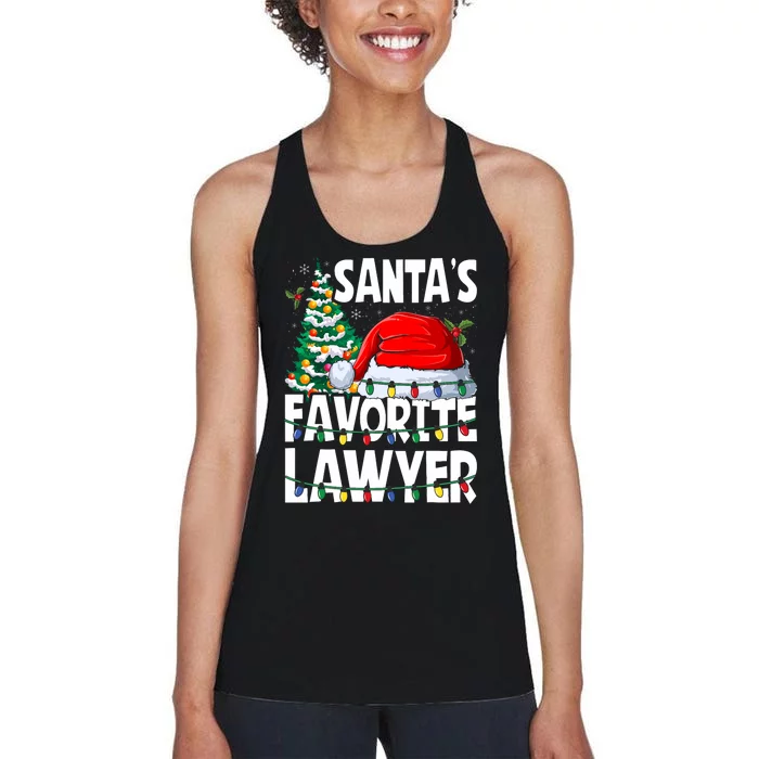 Funny Xmas Lighting SantaS Favorite Lawyer Christmas Women's Racerback Tank