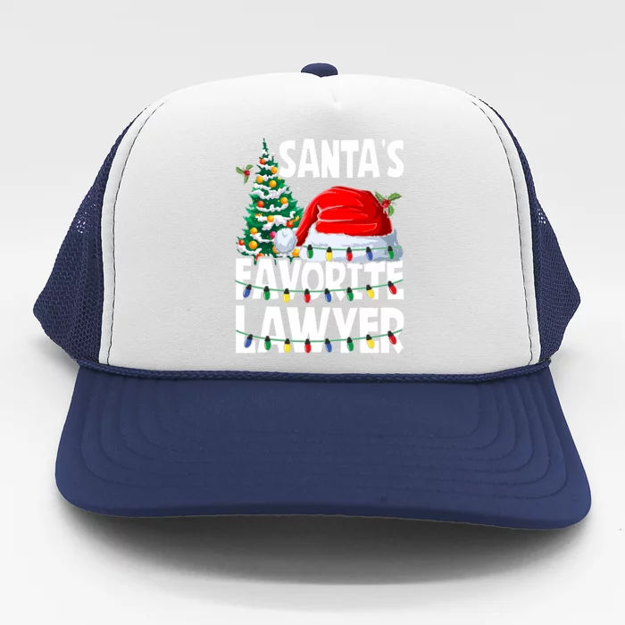 Funny Xmas Lighting SantaS Favorite Lawyer Christmas Trucker Hat