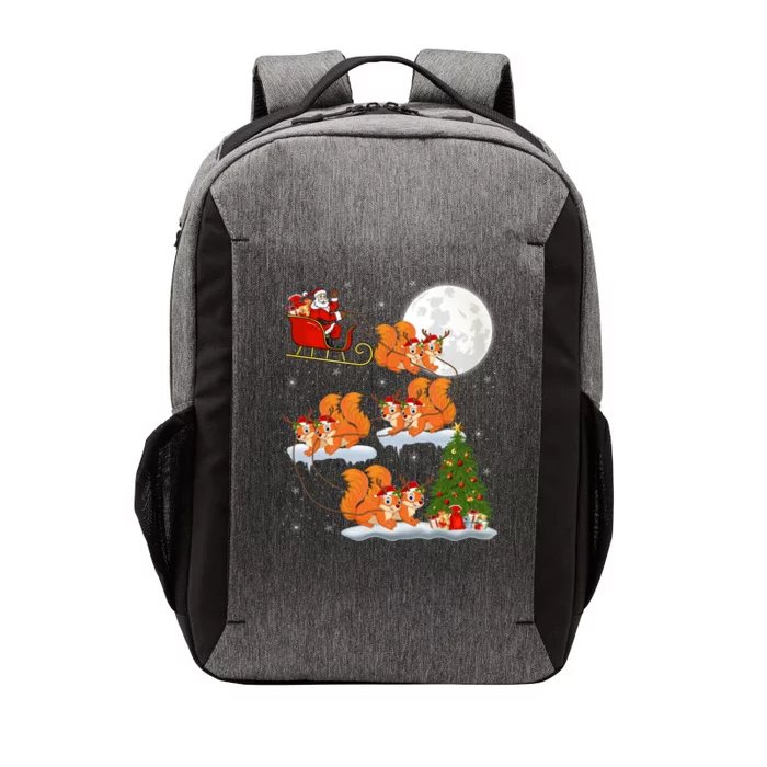 Funny Xmas Lighting Tree Santa Riding Squirrel Christmas Gift Vector Backpack