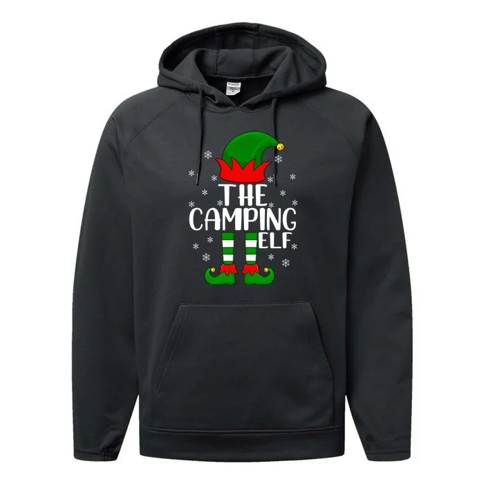 Funny Xmas Matching Family The Camping Elf Christmas Gift Performance Fleece Hoodie