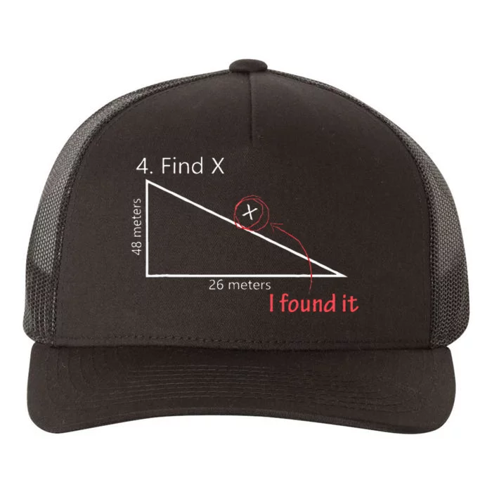 Find X Math Teacher Graphic Sarcastic Gift Novelty Dad Joke Yupoong Adult 5-Panel Trucker Hat