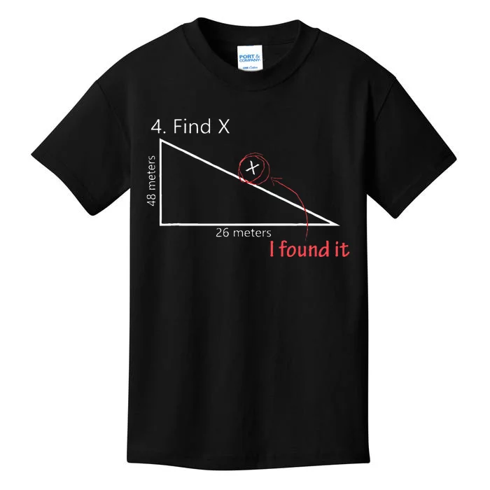 Find X Math Teacher Graphic Sarcastic Gift Novelty Dad Joke Kids T-Shirt