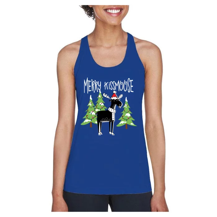 Funny Xmas Moose Pun Merry Moose Gift Clothes Gift Women's Racerback Tank