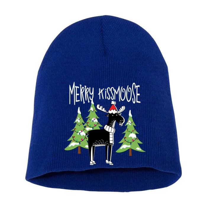 Funny Xmas Moose Pun Merry Moose Gift Clothes Gift Short Acrylic Beanie