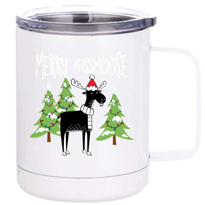 Funny Xmas Moose Pun Merry Moose Gift Clothes Gift Front & Back 12oz Stainless Steel Tumbler Cup