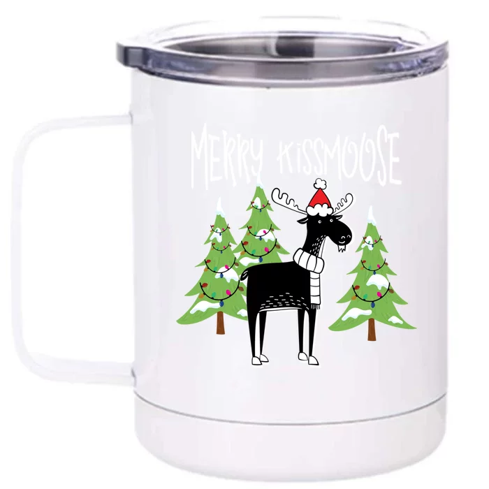 Funny Xmas Moose Pun Merry Moose Gift Clothes Gift Front & Back 12oz Stainless Steel Tumbler Cup