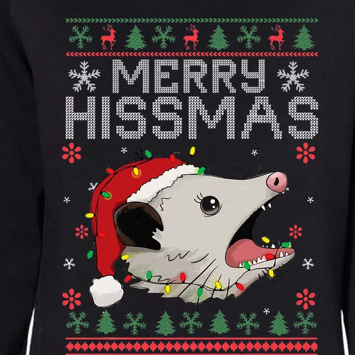 Funny Xmas Merry Hissmas Possum Lovers Opossum Christmas Womens California Wash Sweatshirt