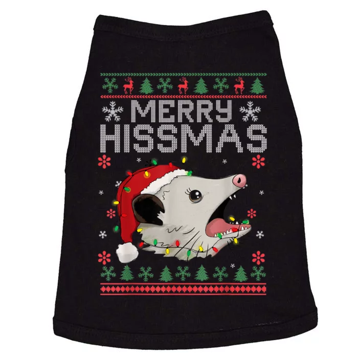 Funny Xmas Merry Hissmas Possum Lovers Opossum Christmas Doggie Tank