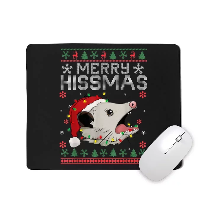 Funny Xmas Merry Hissmas Possum Lovers Opossum Christmas Mousepad