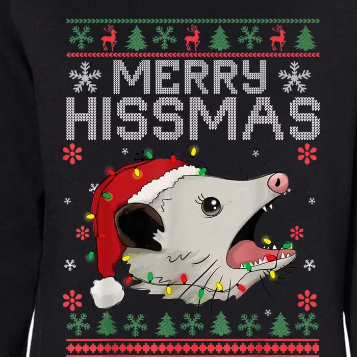 Funny Xmas Merry Hissmas Possum Lovers Opossum Christmas Womens California Wash Sweatshirt