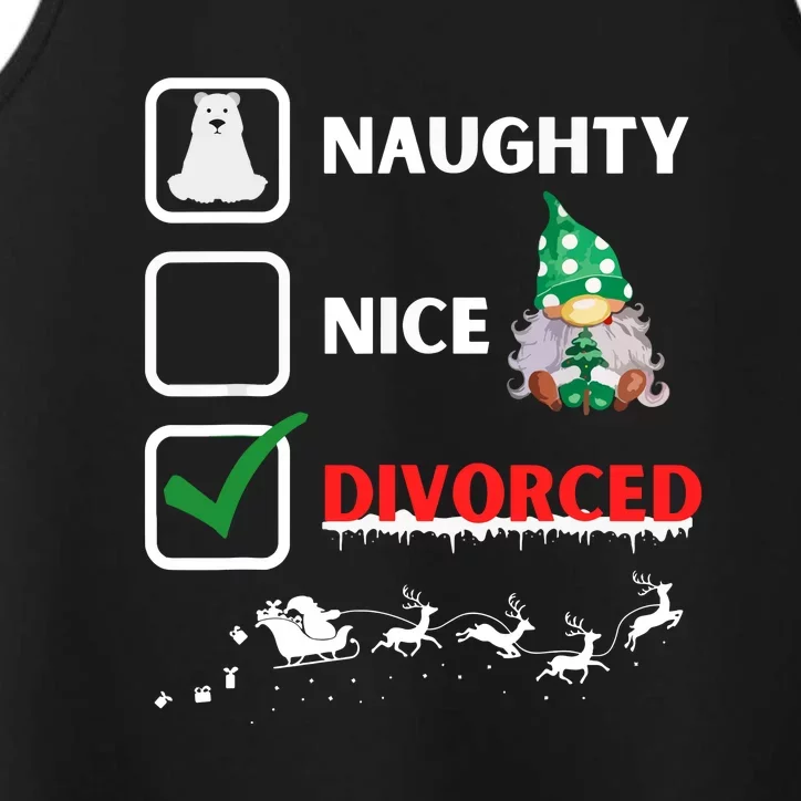 Funny Xmas Naughty Nice List Funny Christmas Santa Gnome Gift Performance Tank