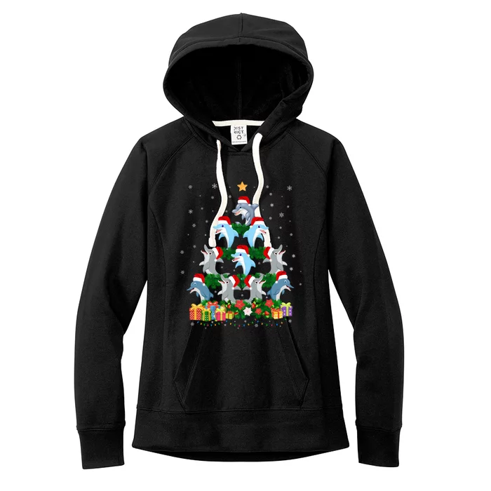 Funny Xmas Outfit For Dolphin Lovers Ugly Christmas Sweater Cool Gift Women's Fleece Hoodie